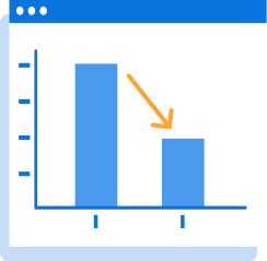 右肩下がりのグラフのイラスト