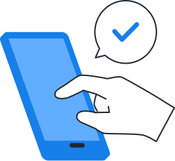 スマートフォンをタップするイラスト