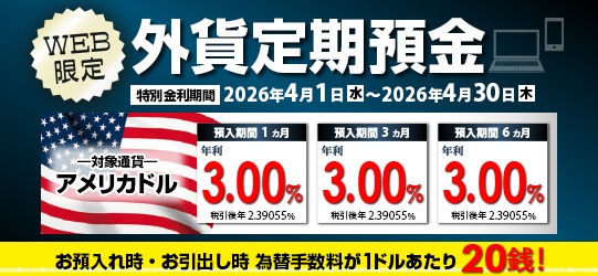 WEB限定外貨定期預金プラン